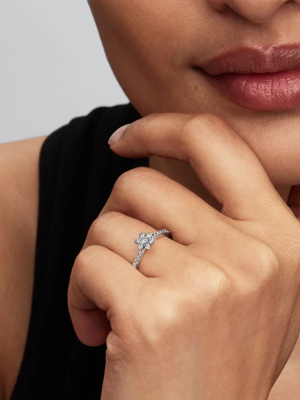 (image for) Pandora Sparkling Flower Ring - 194499C01 - View 2