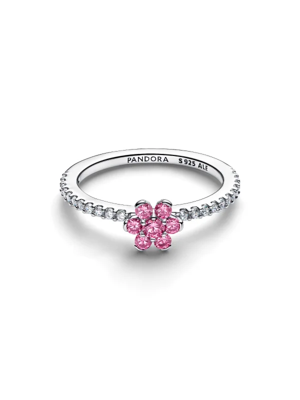 (image for) Pandora Sparkling Pink Flower Ring - 194499C02 - View 4