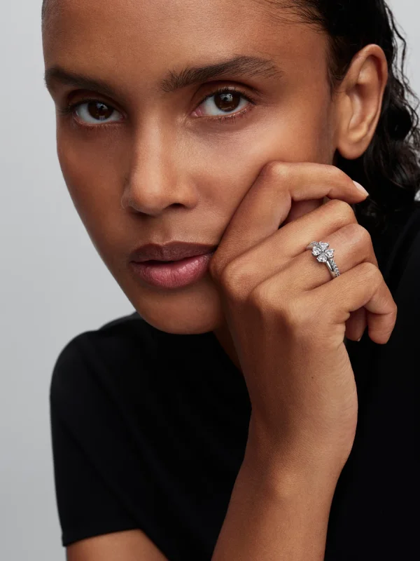 (image for) Pandora Sparkling Lucky Clover Splittable Ring - 194507C01 - View 3