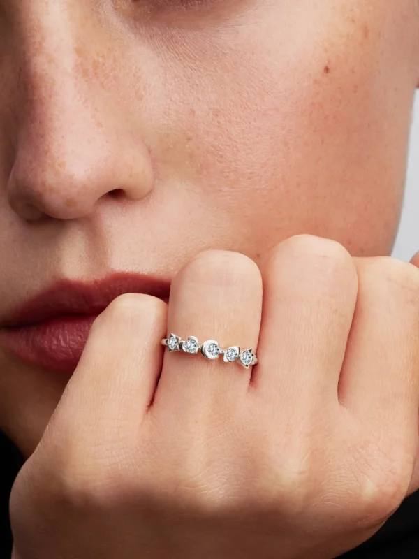 (image for) Pandora Talisman Sterling Silver Lab-Grown Diamond Symbols Ring - 194573C01 - View 2