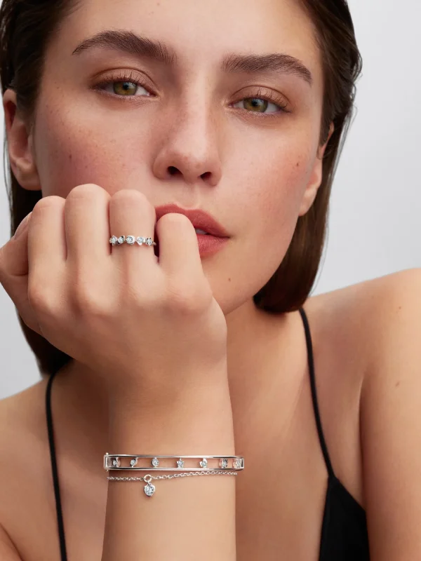 (image for) Pandora Talisman Sterling Silver Lab-Grown Diamond Symbols Ring - 194573C01 - View 4