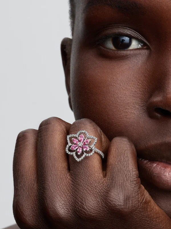 (image for) Pandora Double Flower Cocktail Ring - 194577C01 - View 2
