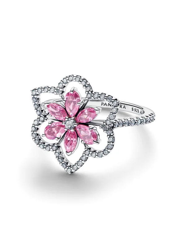 (image for) Pandora Double Flower Cocktail Ring - 194577C01 - View 3