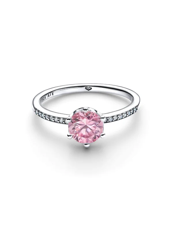 (image for) Pandora Pink Sparkling Crown Ring - 198289C03 - View 4