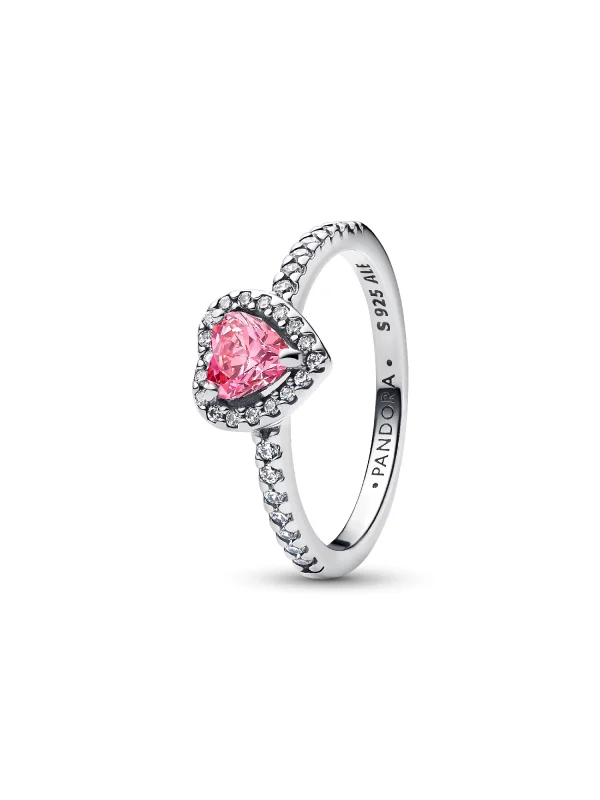 (image for) PANDORA Rose Elevated Heart Ring Sterling Silver 198421C03 - View 2