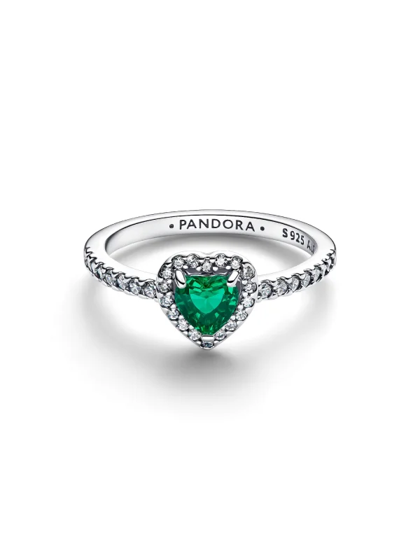 (image for) Pandora Elevated Royal Green Heart Ring - 198421C07 - View 4