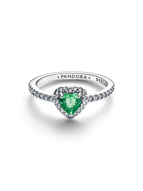 (image for) Pandora Elevated Mint Green Heart Ring - 198421C08 - View 4