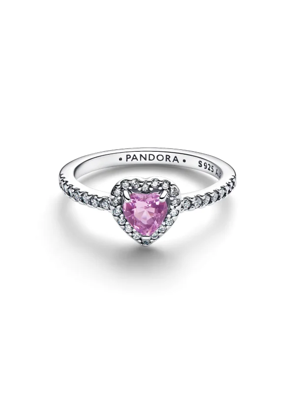 (image for) Pandora Elevated Light Purple Heart Ring - 198421C12 - View 4