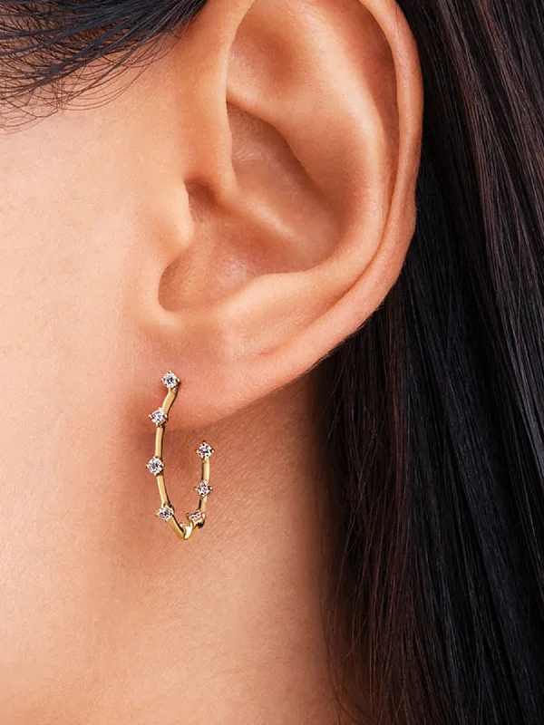 (image for) Pandora Era Lab-Grown Diamond Station Hoop Earrings - 253718C01 - View 2