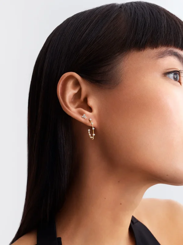 (image for) Pandora Era Lab-Grown Diamond Station Hoop Earrings - 253718C01 - View 5