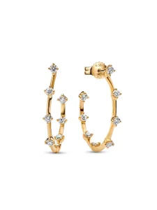 (image for) Pandora Era Lab-Grown Diamond Station Hoop Earrings - 253718C01