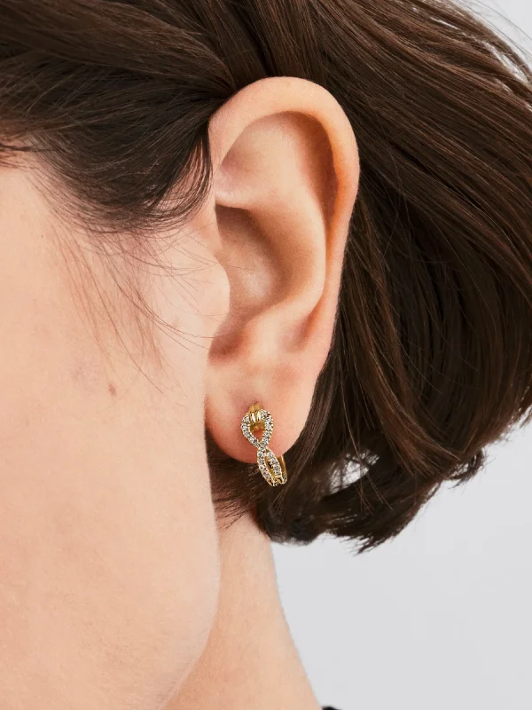(image for) Pandora Infinite Lab-grown Diamond Pavé Hoop Earrings - 254152C01 - View 2