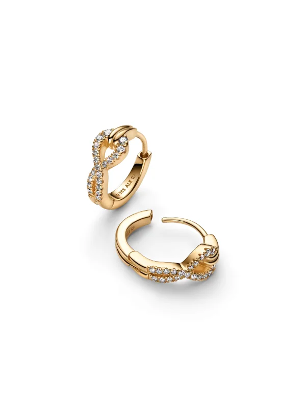 (image for) Pandora Infinite Lab-grown Diamond Pavé Hoop Earrings - 254152C01 - View 3