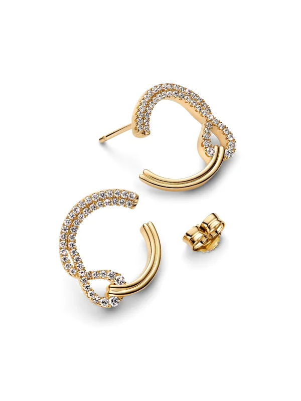 (image for) Pandora Infinite Lab-grown Diamond Pavé Open Circle Stud Earrings - 254153C01 - View 3