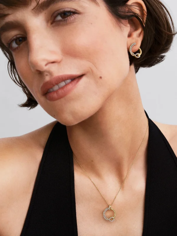 (image for) Pandora Infinite Lab-grown Diamond Pavé Open Circle Stud Earrings - 254153C01 - View 4