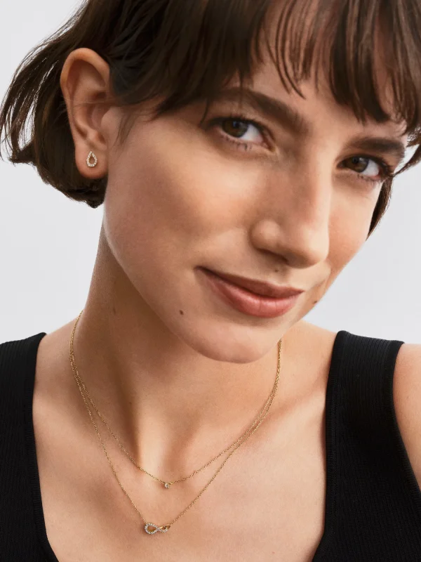 (image for) Pandora Infinite Lab-grown Diamond Pavé Stud Earrings - 254154C01 - View 5