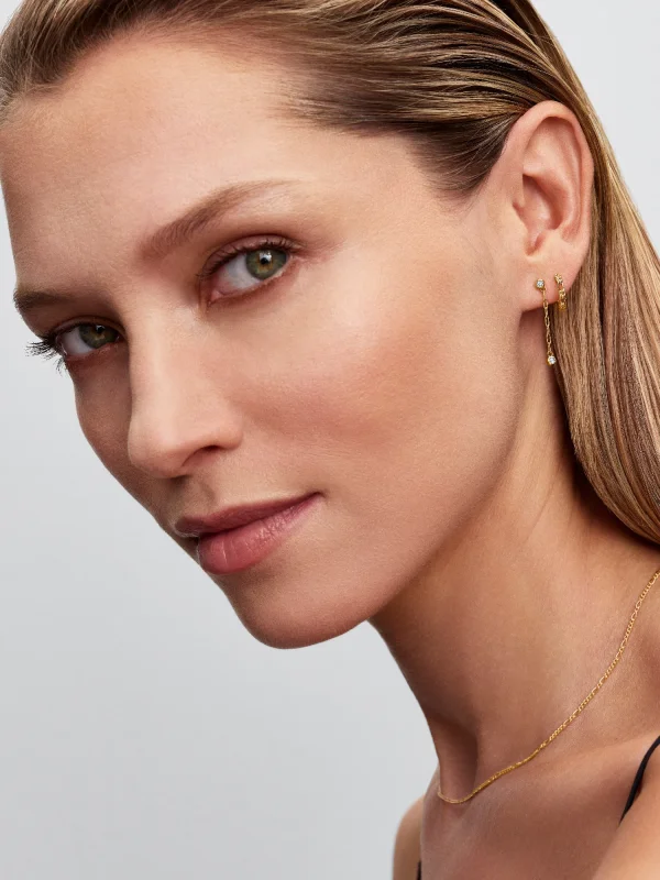 (image for) Pandora Era Figaro Hoop Earrings - 254439C00 - View 4