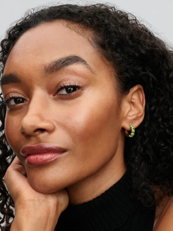 (image for) Pandora Green Hoop Earrings - 263851C01 - View 3