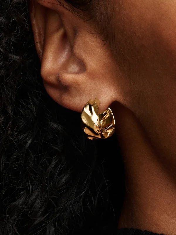 (image for) Pandora Rippled Hoop Earrings - 263874C00 - View 2