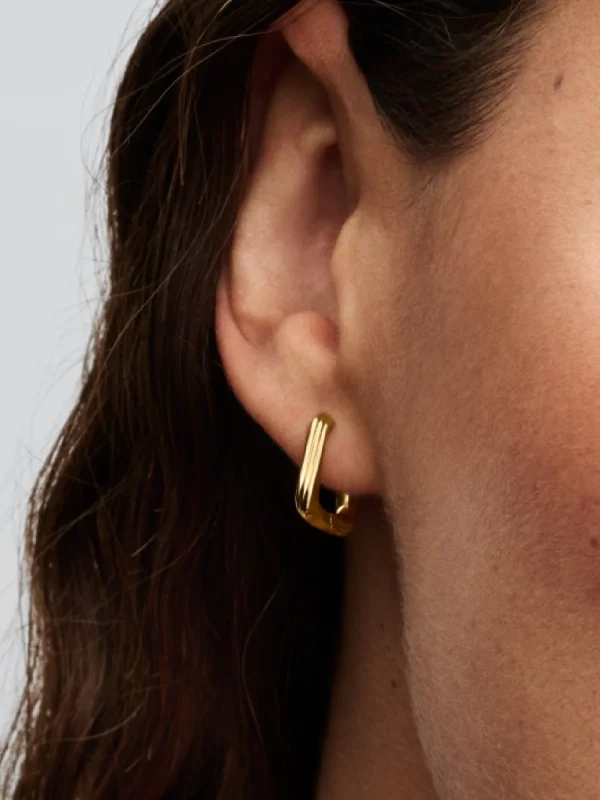 (image for) Pandora Twisted Triangle Small Hoop Earrings - 263875C00 - View 2
