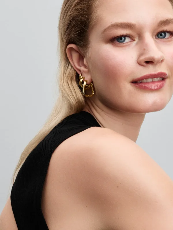 (image for) Pandora Twisted Triangle Large Hoop Earrings - 263876C00 - View 3