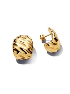 (image for) Pandora Rippled Wide Hoop Earrings - 263879C00