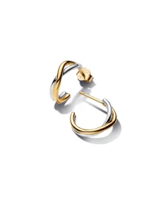 (image for) Pandora Organically Shaped Two-tone Open Hoop Earrings - 263880C00
