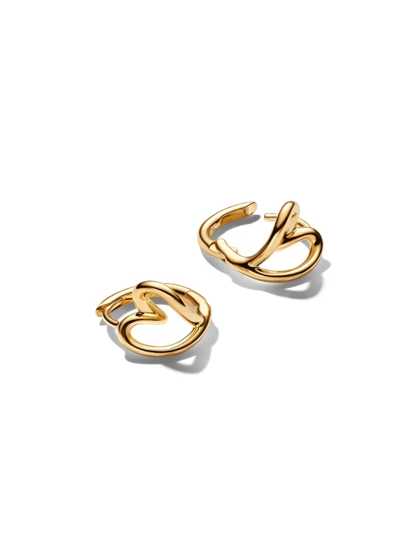 (image for) Pandora Organically Shaped Heart Small Hoop Earrings - 264359C00 - View 3