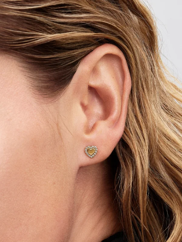 (image for) Pandora Heart Halo Stud Earrings - 264363C01 - View 2
