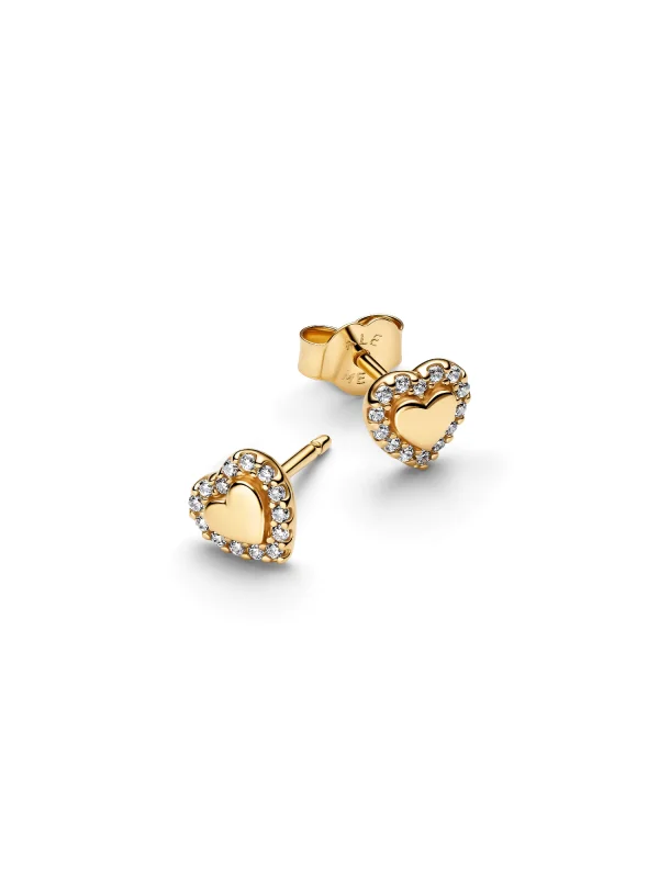 (image for) Pandora Heart Halo Stud Earrings - 264363C01 - View 3