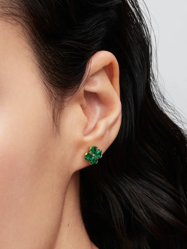 (image for) Pandora Green Lucky Clover Stud Earrings - 264500C01 - View 2
