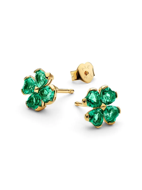 (image for) Pandora Green Lucky Clover Stud Earrings - 264500C01 - View 4
