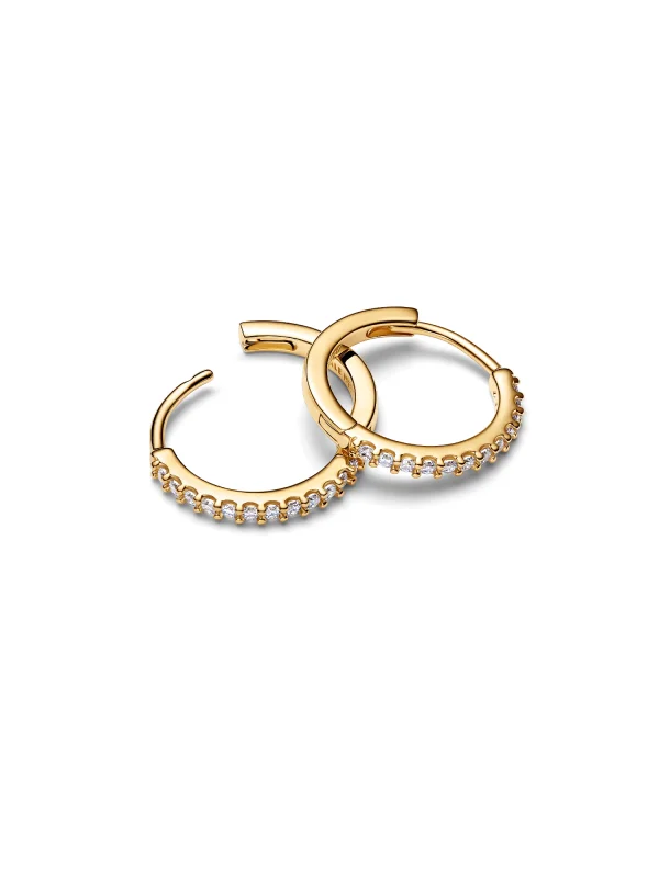 (image for) Pandora Sparkling Mini Hoop Earrings - 264649C01 - View 3