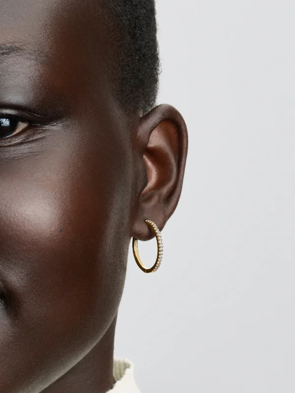 (image for) Pandora Sparkling Hoop Earrings - 264652C01 - View 2