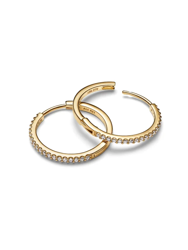 (image for) Pandora Sparkling Hoop Earrings - 264652C01 - View 3