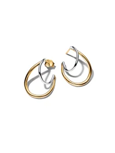 (image for) Pandora Organically Shaped Two-Tone Double Hoop Earrings - 264657C00