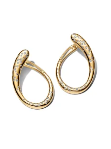 (image for) Pandora Organically Shaped Stone-Set Hinged Hoop Earrings - 264660C01