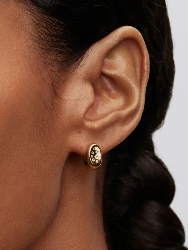 (image for) Pandora Organically Shaped Stone-Set Stud Earrings - 264661C01 - View 2