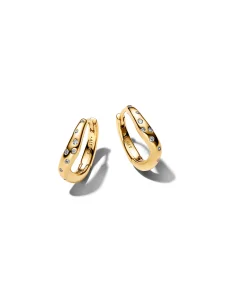 (image for) Pandora Organically Shaped Stone-Set Hoop Earrings - 264663C01