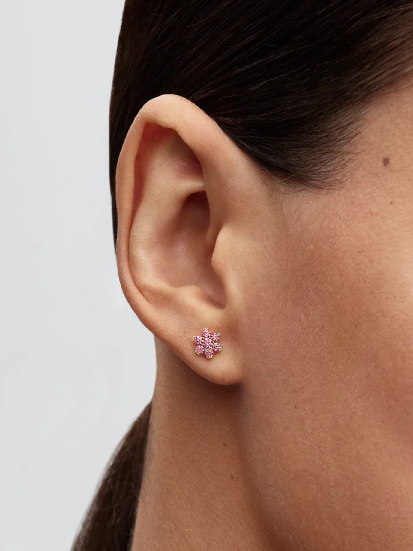 (image for) Pandora Sparkling Pink Flower Stud Earrings - 265115C01 - View 2