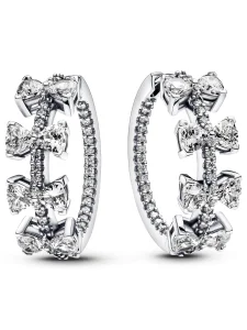 (image for) Pandora Sparkling Bow Row Hoop Earrings - 293545C01