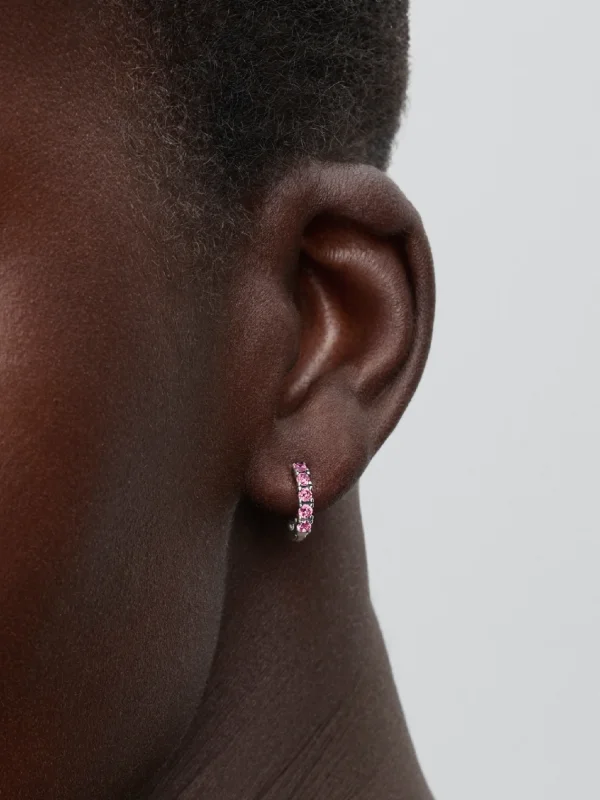 (image for) Pandora Pink Huggie Earrings - 293849C02 - View 2