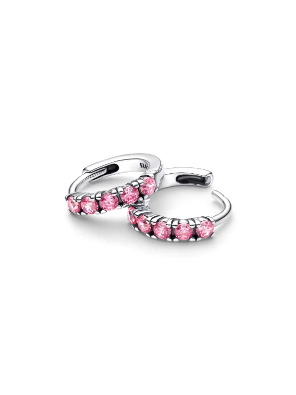 (image for) Pandora Pink Huggie Earrings - 293849C02 - View 4