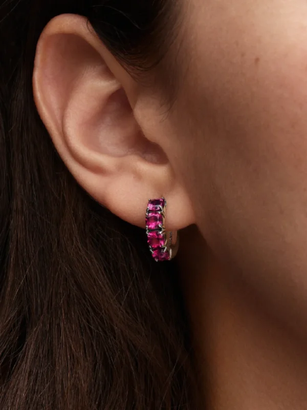 (image for) Pandora Pink Hoop Earrings - 293851C02 - View 2