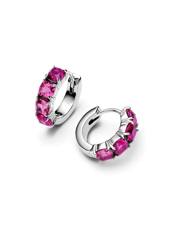 (image for) Pandora Pink Hoop Earrings - 293851C02 - View 3