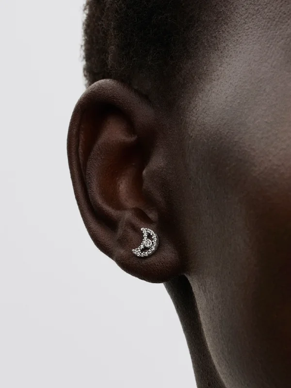 (image for) Pandora Sparkling Moon Stud Earrings - 294257C01 - View 2