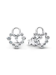 (image for) Pandora Sparkling Heart Padlock Stud Earrings - 294419C01
