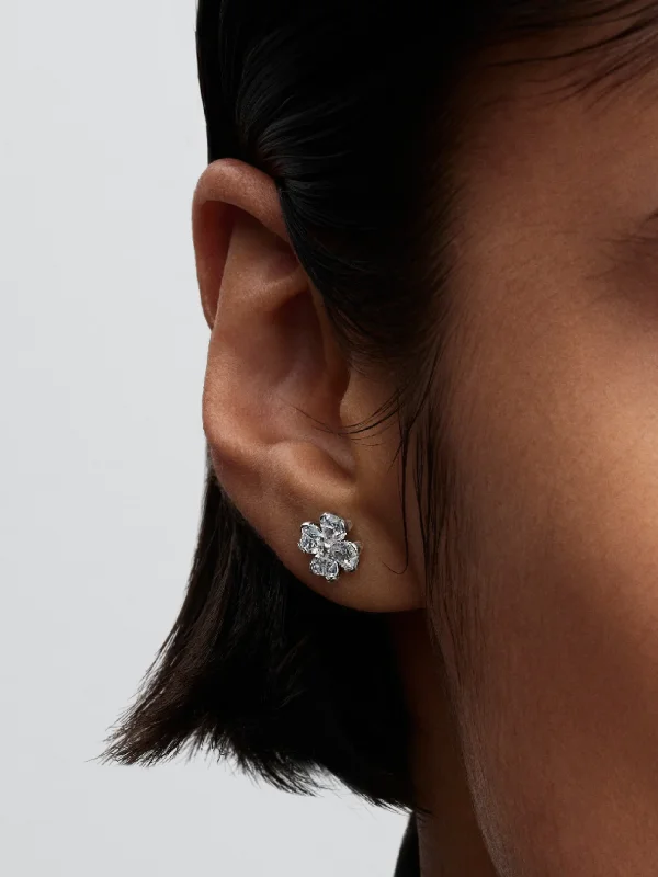 (image for) Pandora Sparkling Lucky Clover Stud Earrings - 294500C01 - View 2