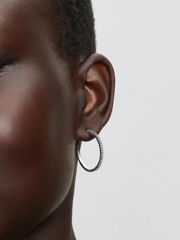 (image for) Pandora Sparkling Hoop Earrings - 294650C01 - View 2