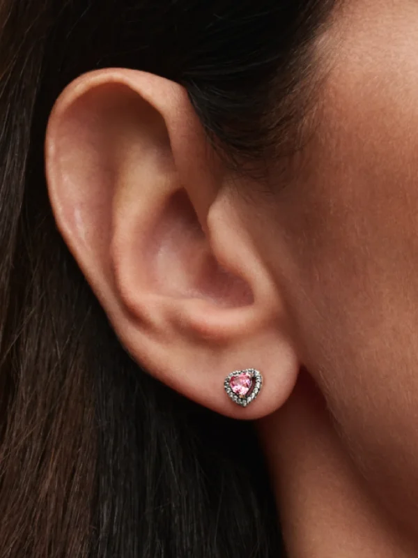 (image for) PANDORA Pink Heart Earrings PANDORA 298427C02 Sterling… - View 2